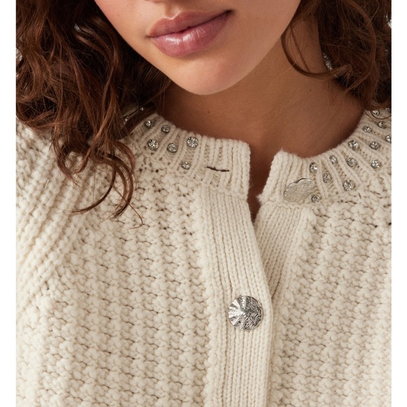 Designer sweater with Swarovski crystals. Can be worn two ways. - Picture 4 of 6